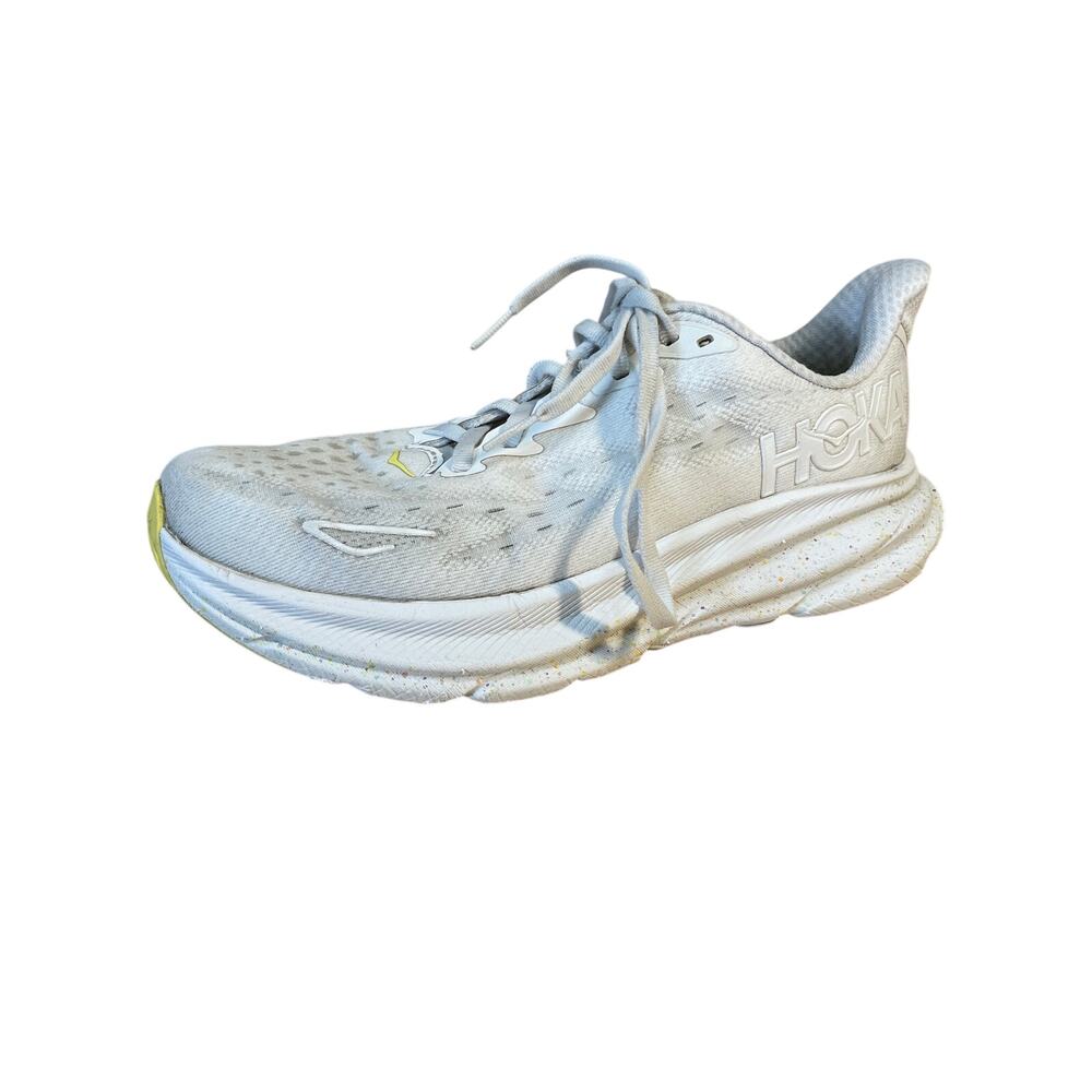 Hoka One One Clifton 9 Women's White Cosmic Gray Athletic Running Shoes 7.5B